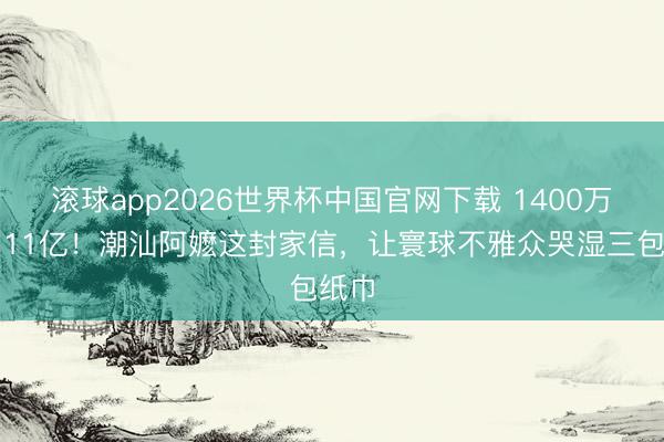 滚球app2026世界杯中国官网下载 1400万拍出11亿!潮汕阿嬷这封家信,让寰球不雅众哭湿三包纸巾