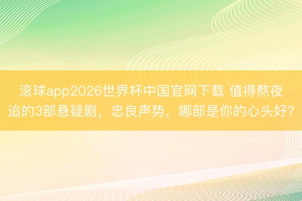 滚球app2026世界杯中国官网下载 值得熬夜追的3部悬疑剧，忠良声势，哪部是你的心头好？