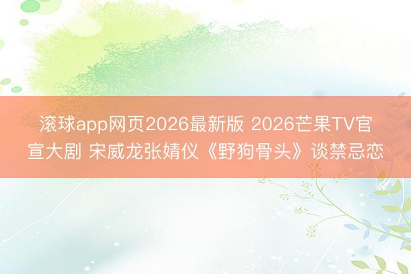 滚球app网页2026最新版 2026芒果TV官宣大剧 宋威龙张婧仪《野狗骨头》谈禁忌恋