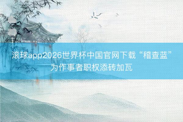 滚球app2026世界杯中国官网下载 “稽查蓝”为作事者职权添砖加瓦