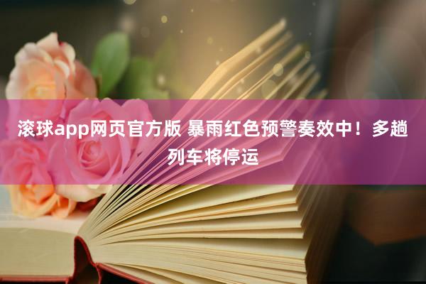滚球app网页官方版 暴雨红色预警奏效中！多趟列车将停运
